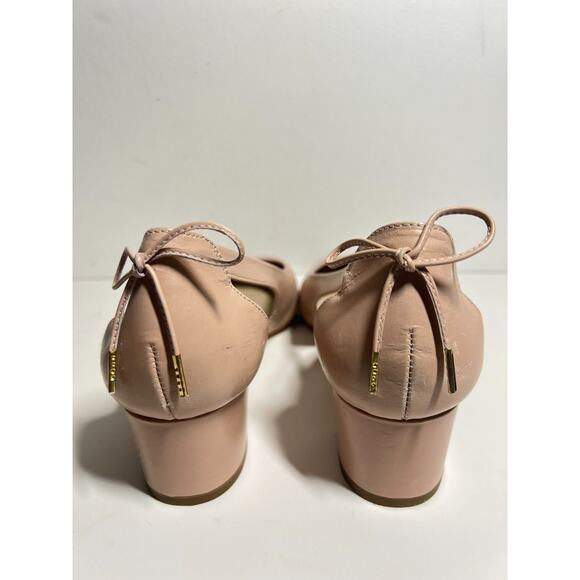 Paul Green Pink Leather Slip On 1.5" Block Heel Cutout Pump Shoe 7.5 UK 10 US - Picture 5 of 7